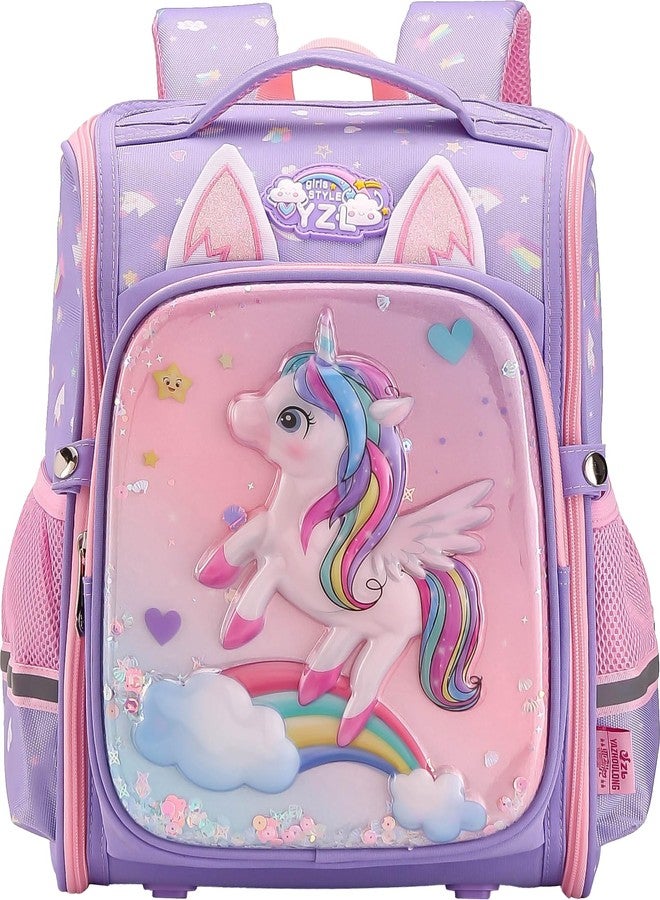 Elios Unicorn School Backpack for Girls | 6-Point Spinal Care Design | Smart Spine System | Water Resistant, Reflective Safety Strips, Lightweight Ergonomic Bag for Class 6-12 - Image 1